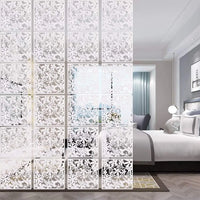 Cloison amovible 12 panneaux PVC suspendus blanc noir, coloris blanc, 12 panneaux ajourés