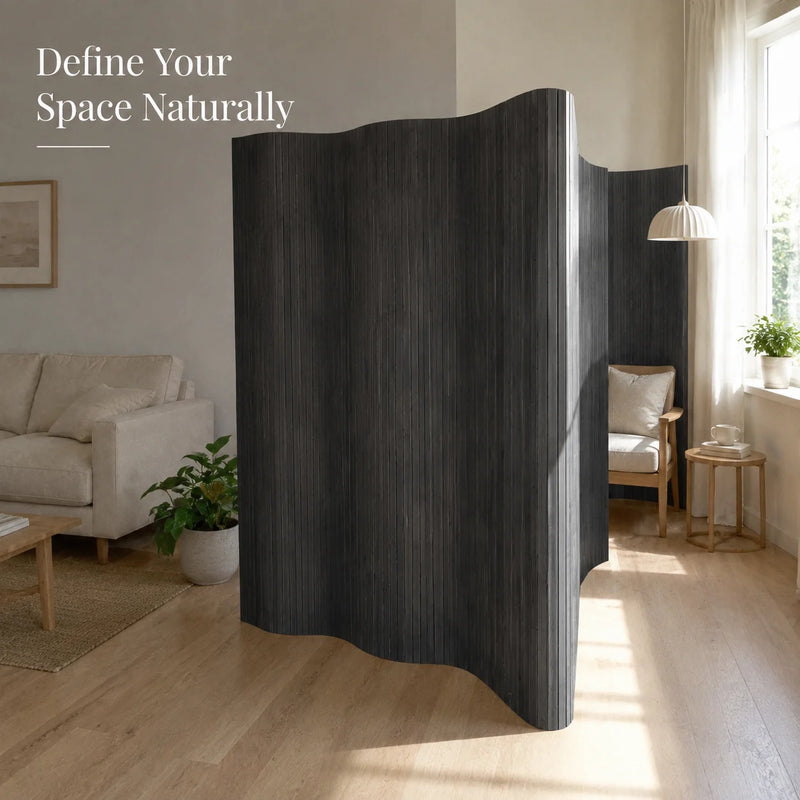 Paravent Bambou Gris Anthracite Enroulable 400 x 165 cm