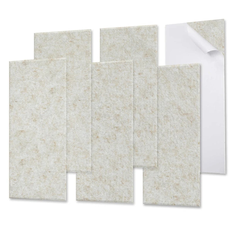 Panneau Acoustique Mural Autocollant Feutre 60 x 30 cm, Lot de 6, 7 Couleurs