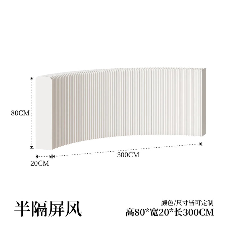 Paravent accordéon extensible blanc, hauteur 80 cm, longueur 3 m