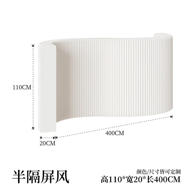 Paravent accordéon extensible blanc, hauteur 110 cm, longueur 4 m