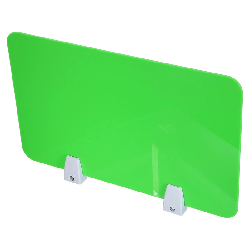 Séparateur de bureau acrylique vert à pince, pour un bureau