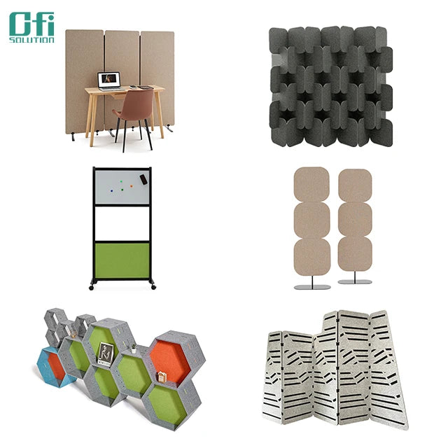 Cloison Acoustique de Bureau Polyester Autoportante 180 x 160 cm