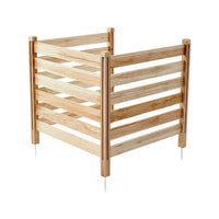 Brise-vue bois massif 3 panneaux lattes pompe de piscine, pour un balcon