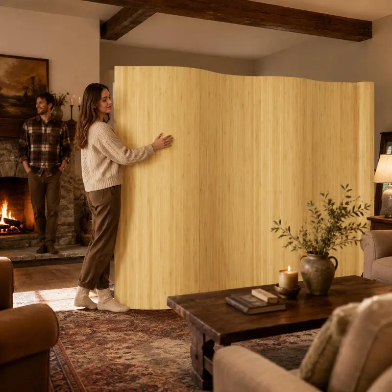 Paravent Bambou Naturel Enroulable Occultant 165 x 800 cm
