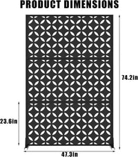 Paravent extérieur métal noir motif pétales, pour un jardin
