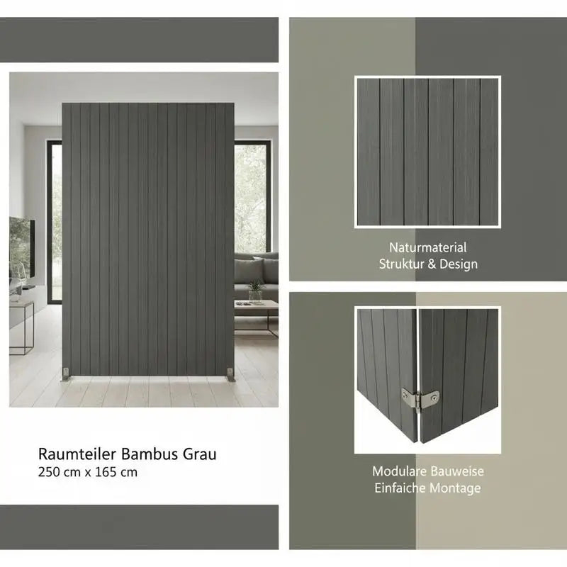 Paravent bambou gris anthracite enroulable, pour préserver son intimité