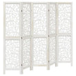Paravent 5 Panneaux Bois Ajouré Arabesques Blanc Hauteur 160 cm