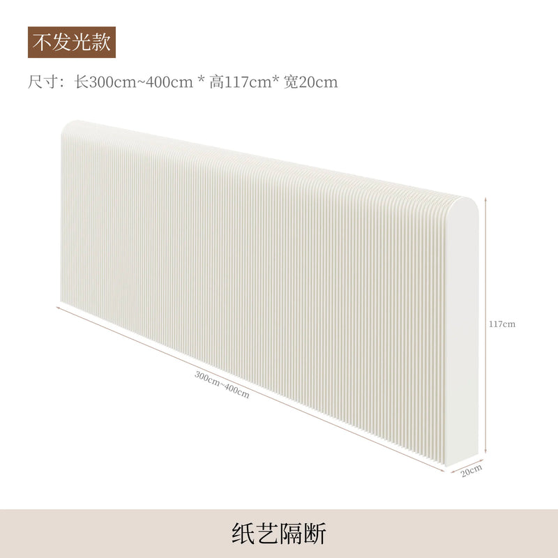 Cloison Amovible Accordéon en Papier Blanc, Hauteur 78 à 117 cm