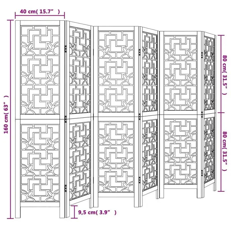 Paravent Bois Ajouré Naturel 3, 5 ou 6 Panneaux 160 à 220 cm
