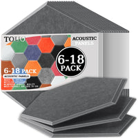 Panneau Acoustique Mural Hexagonal Polyester 6 à 18 Pièces 0,8 cm