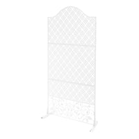 Paravent Extérieur Acier Blanc Treillis Arqué Autoportant 100 x 185 cm