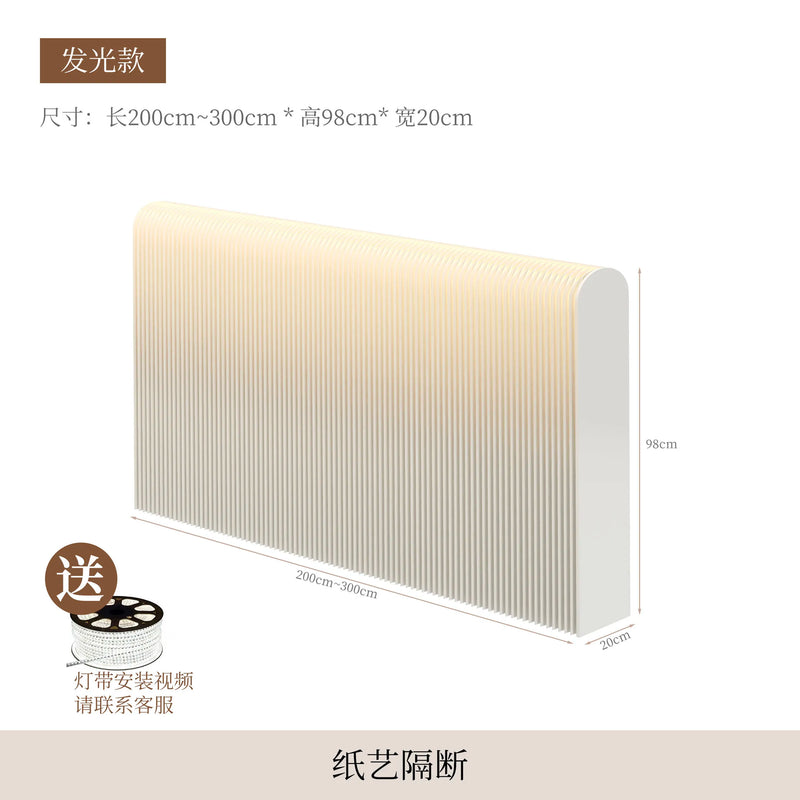 Cloison Amovible Accordéon en Papier Blanc, Hauteur 78 à 117 cm