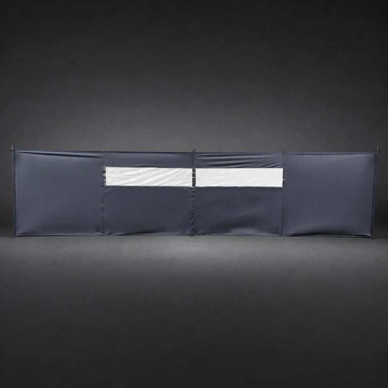 Paravent de plage coupe-vent gris avec fenêtre transparente, pour la plage