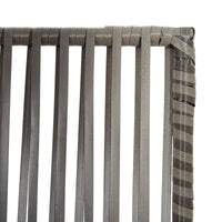Paravent 6 Panneaux Résine Tressée Gris Cadre Acier 300 x 180 cm