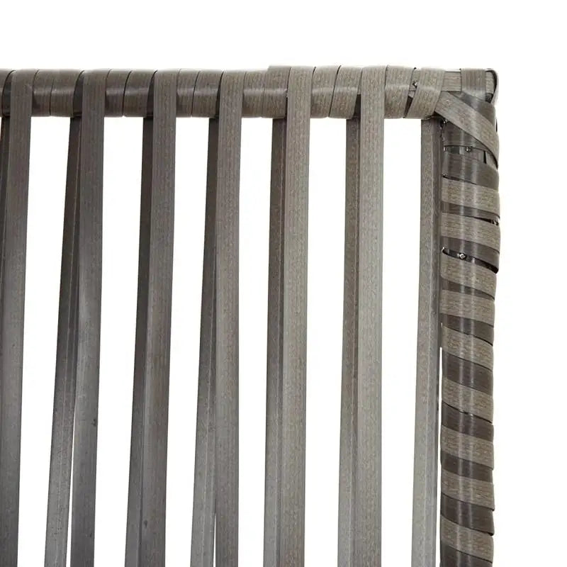 Paravent 6 Panneaux Résine Tressée Gris Cadre Acier 300 x 180 cm