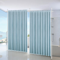 Support de rideau séparateur de pièce sans perçage blanc, dimensions 122 à 305 cm