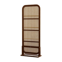 Paravent Cannage Rotin Porte-Revues Panneau sur Pied 70 x 180 cm