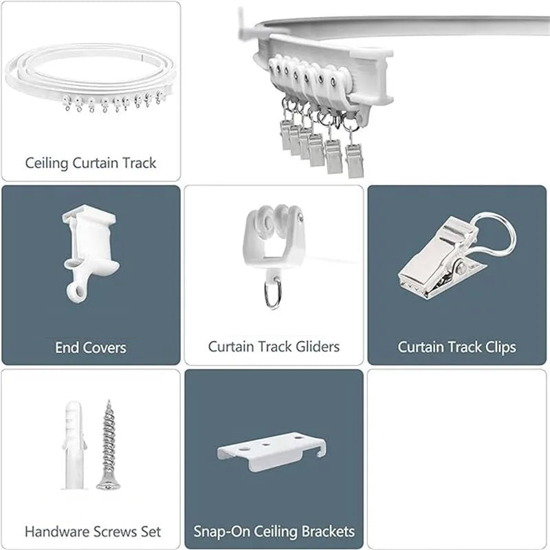 Rail flexible rideau séparateur plafond ou mur, pour un dressing