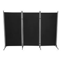 Paravent 3 panneaux tissu Oxford noir, pour préserver son intimité