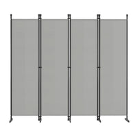 Paravent 3 à 6 Panneaux Tissu Gris Clair ou Foncé 180 cm
