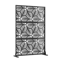 Paravent extérieur métal noir mat feuilles ou mosaïque, pour une terrasse