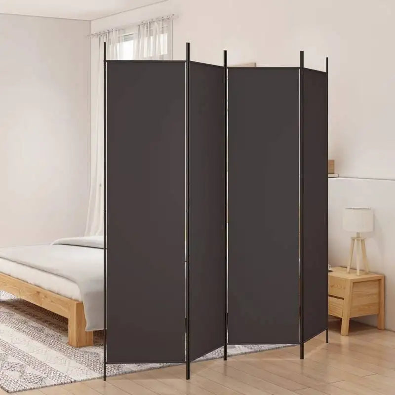 Paravent 4 Panneaux Tissu Marron 200 x 200 cm