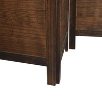 Paravent 5 Panneaux Bois Tressé Brun Foncé 180 cm