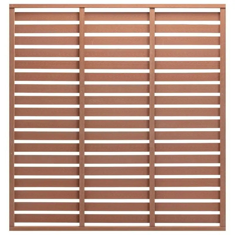 Brise-vue panneau de clôture WPC lattes horizontales marron, pour une clôture de jardin