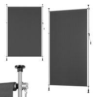 Paravent Rétractable Vertical Sans Perçage Gris 200 x 220-310 cm