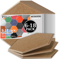Panneau Acoustique Mural Hexagonal Polyester 6 à 18 Pièces 0,8 cm