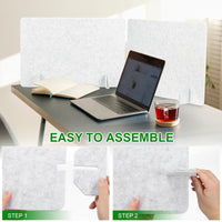 Séparateur de bureau autoportant lot de 2 feutre gris ou blanc, pour un open space