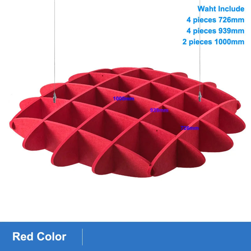 Panneau Acoustique Suspendu au Plafond en Feutre Polyester, Kit de 10 Pièces 100 cm