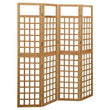 Paravent 4 Panneaux Treillis Bois de Sapin Brun 161 x 180 cm