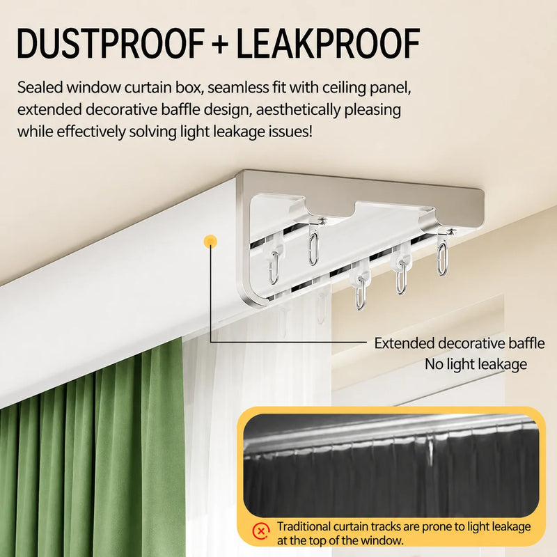 Rail plafond aluminium occultant simple ou double voie, pour un espace ouvert