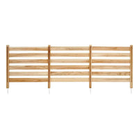 Brise-vue bois massif 3 panneaux lattes pompe de piscine, dimensions 91 x 91 cm