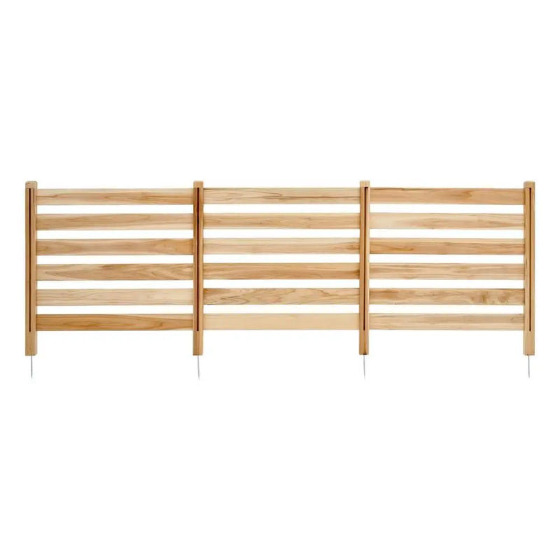 Brise-vue bois massif 3 panneaux lattes pompe de piscine, dimensions 91 x 91 cm