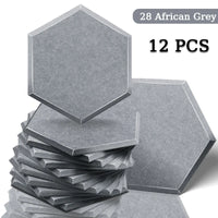 Panneau Acoustique Mural Hexagonal Polyester Lot de 12, 0,8 à 1,2 cm