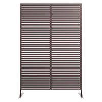 Paravent Extérieur Métal Ajouré 8 Motifs Noir Blanc ou Brun 117 x 180 cm