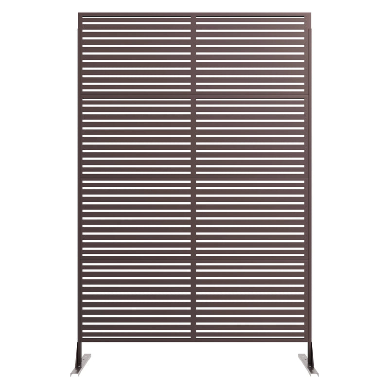 Paravent Extérieur Métal Ajouré 8 Motifs Noir Blanc ou Brun 117 x 180 cm