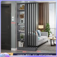 Étagère séparatrice de pièce à lames verticales blanc noir gris, pour un espace ouvert