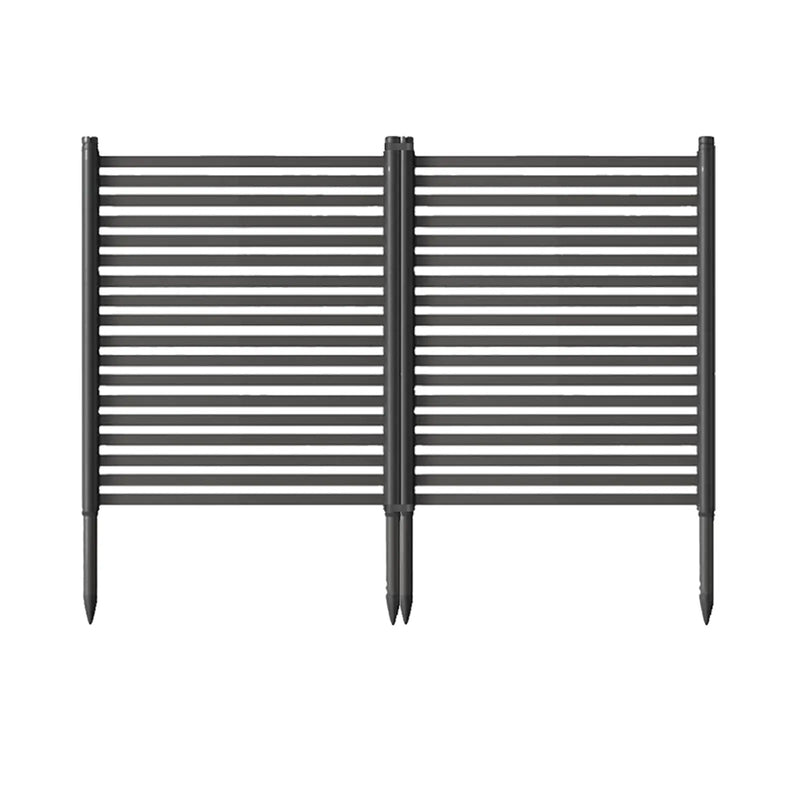 Paravent Extérieur Métal à Lames 2 ou 3 Panneaux Noir ou Brun Piquets 120 cm