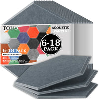 Panneau Acoustique Mural Hexagonal Polyester 6 à 18 Pièces 0,8 cm