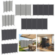 Paravent 3 à 6 Panneaux Tissu Gris Clair ou Foncé 180 cm