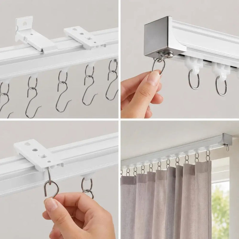 Rail de plafond coulissant rideau séparateur de pièce, dimensions 3,61 m