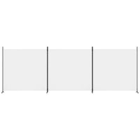 Paravent 3 Panneaux Large Tissu Blanc 525 x 180 cm