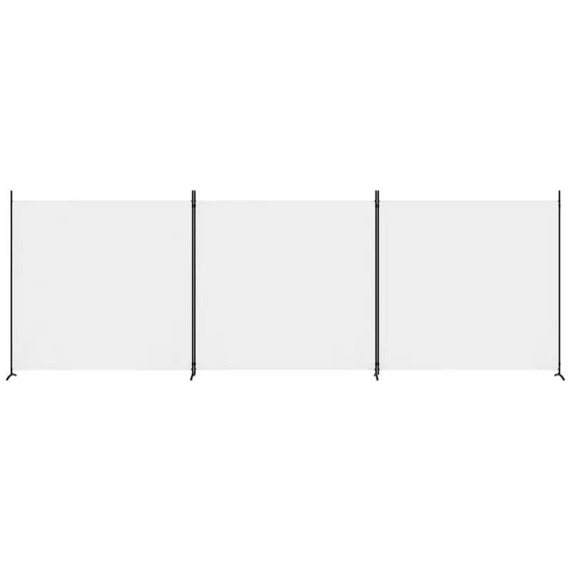 Paravent 3 Panneaux Large Tissu Blanc 525 x 180 cm