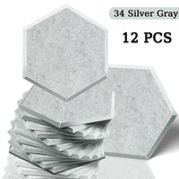 Panneau Acoustique Décoratif Hexagonal 12 Pièces Polyester 0,8 à 1,2 cm