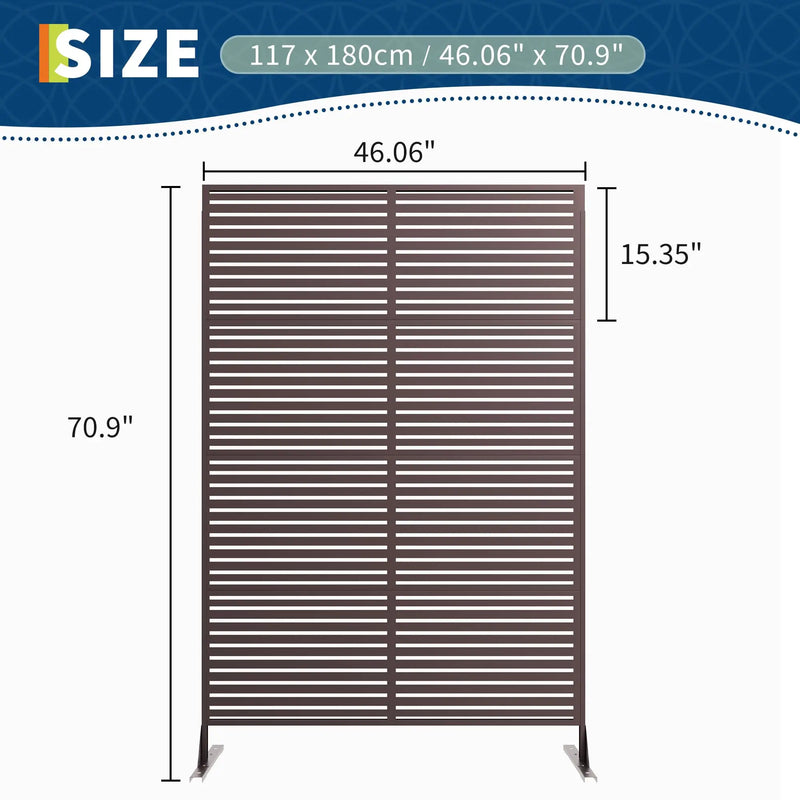 Paravent extérieur métal marron lames ou blanc découpes, pour un balcon