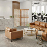 Paravent japonais 5 panneaux shoji bois naturel, dimensions 200 x 170 cm